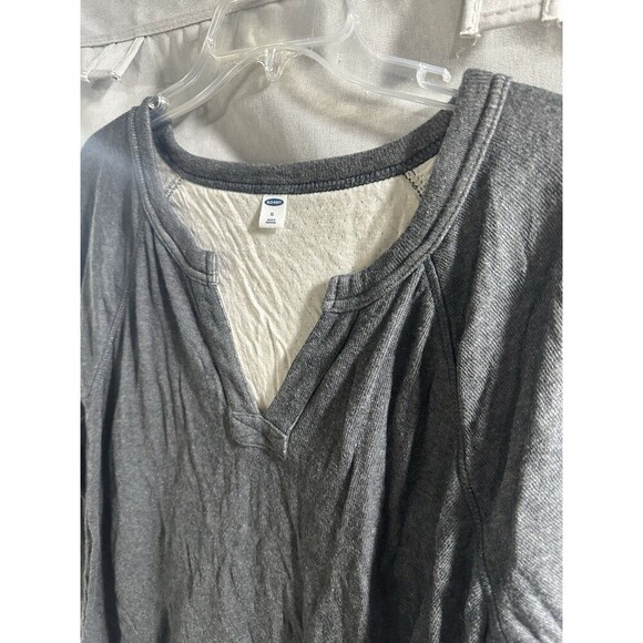 Old Navy Womans V Neck T-Shirt Sweater Size XL Dark Gray Cotton Loungewear - Picture 3 of 6